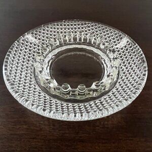 Vintage Clear Glass Hobnail Ashtray Textured
